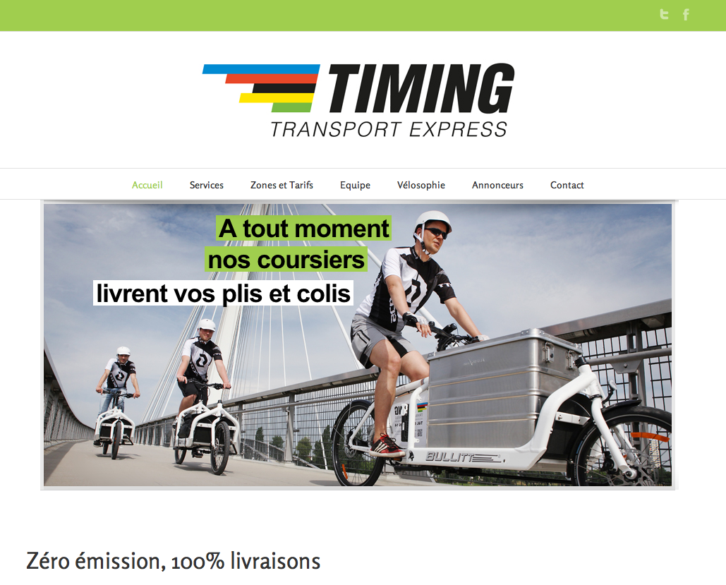 Communication et site internet pour  Timing transport express / Graphisme par Octoprint