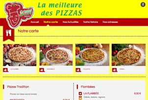 Site internet, dépliant et panneaux pour Sam Pizzas