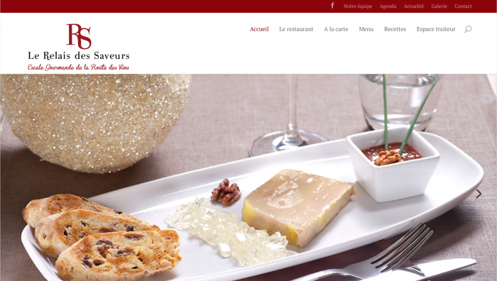 La page d'accueil du site Le Relais des Saveurs réalisé par Octoprint