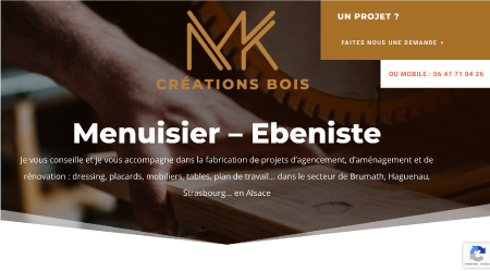 Création site internet pour le menuisier – ébéniste MK Créations Bois