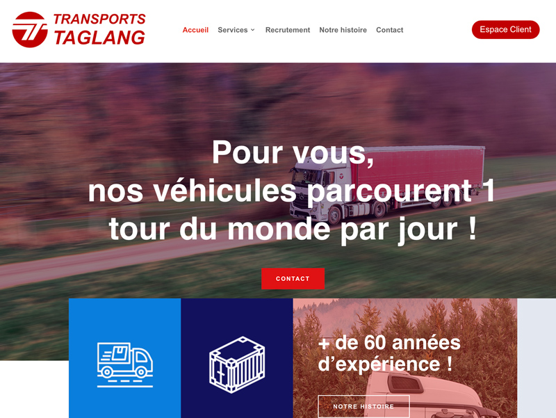 Refonte de site internet pour les Transports Taglang