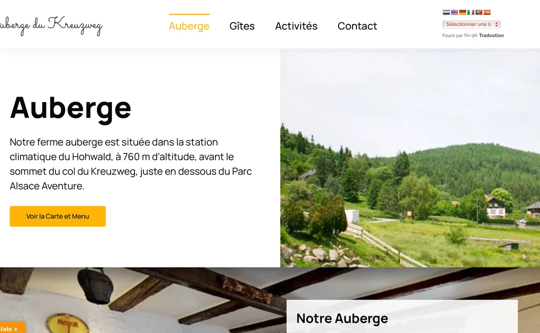 Refonte site web pour l’Auberge du Kreuzweg